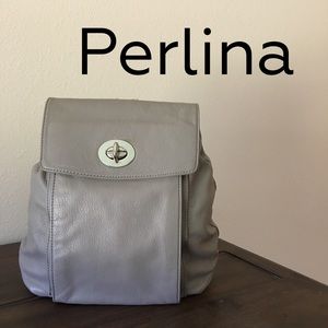 Perlina Turn-Lock Leather Backpack